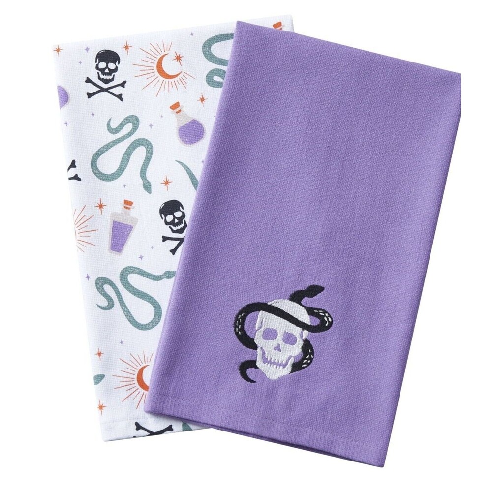 Way To Celebrate Halloween Spooky Snake Kitchen Towels, Gothic - 2 Pack